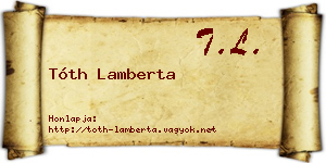 Tóth Lamberta névjegykártya